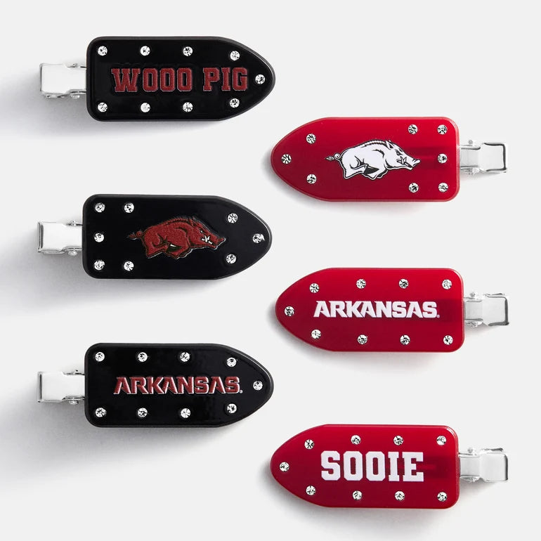 University of Arkansas Creaseless Hair Clip Set