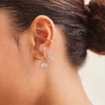 Fallon Sterling Silver Moissanite Bezel Earrings
