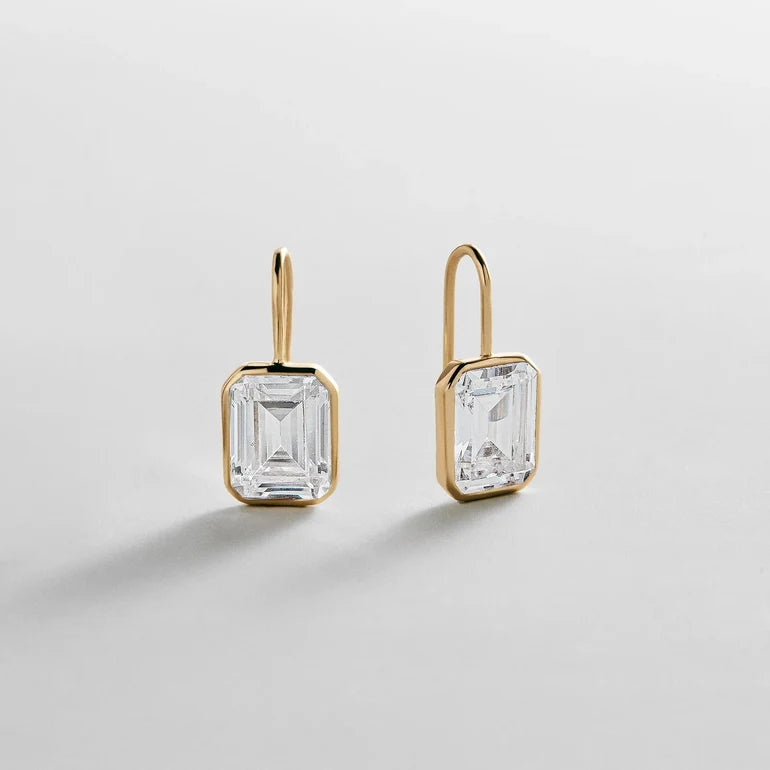 Fallon Gold Bezel Earring Cushion