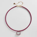 Red/Gold Lindsey Crystal Collar Necklace - Crimson Red