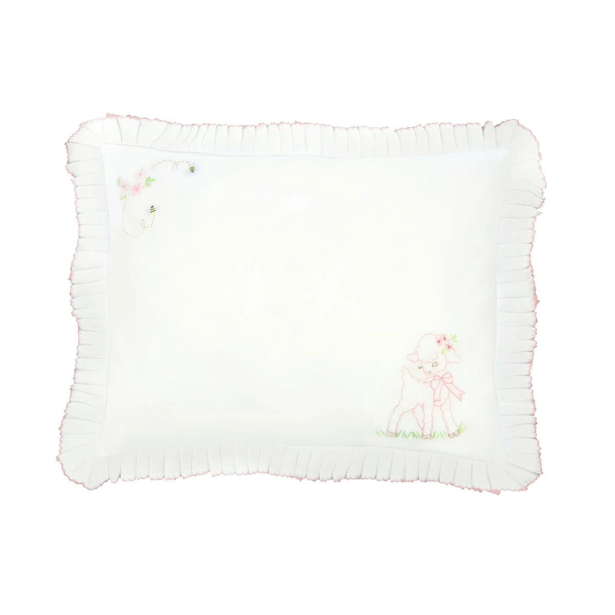 Baby Lamb & Bee Cotton Pillow Sham