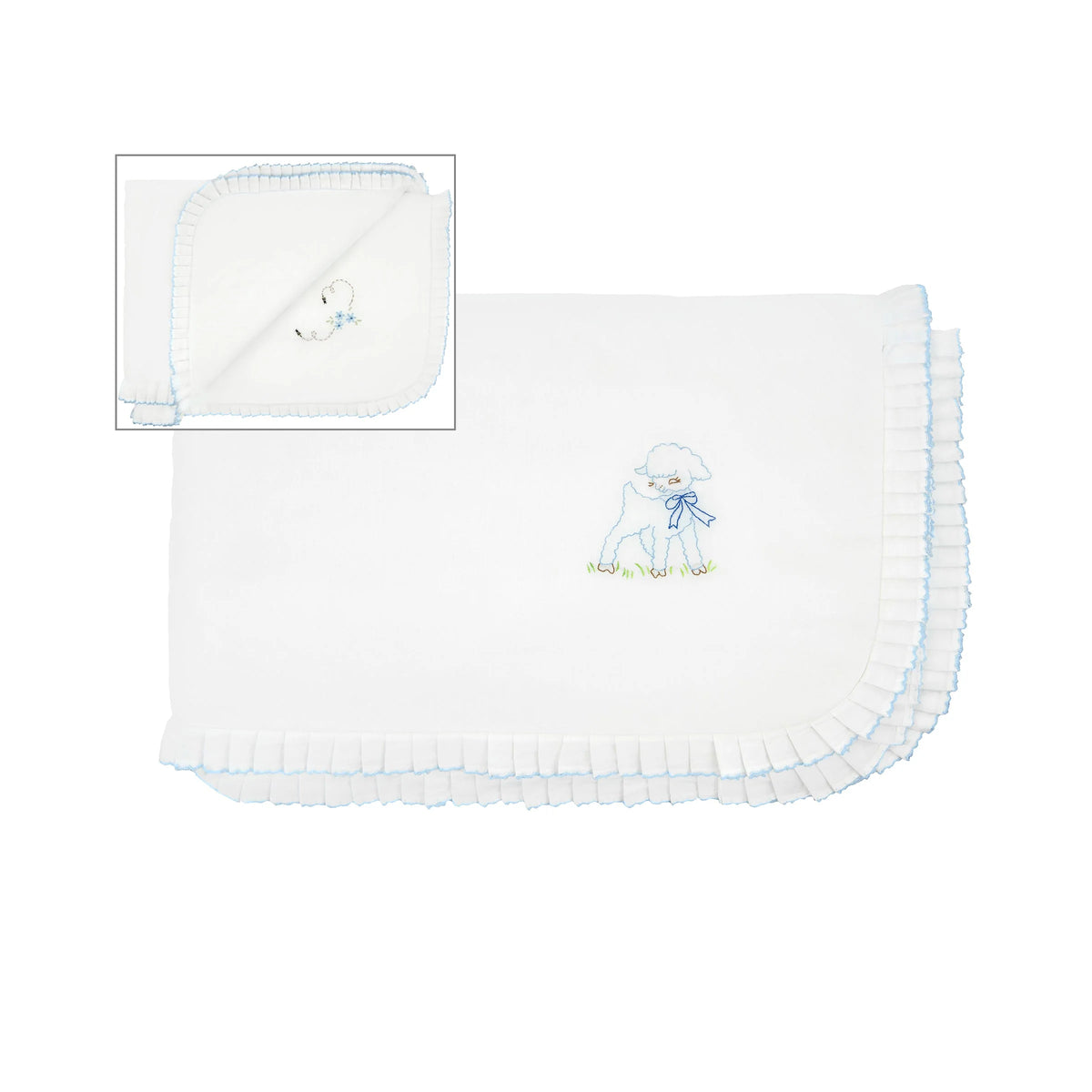 Baby Lamb & Bee Cotton Stroller Blanket