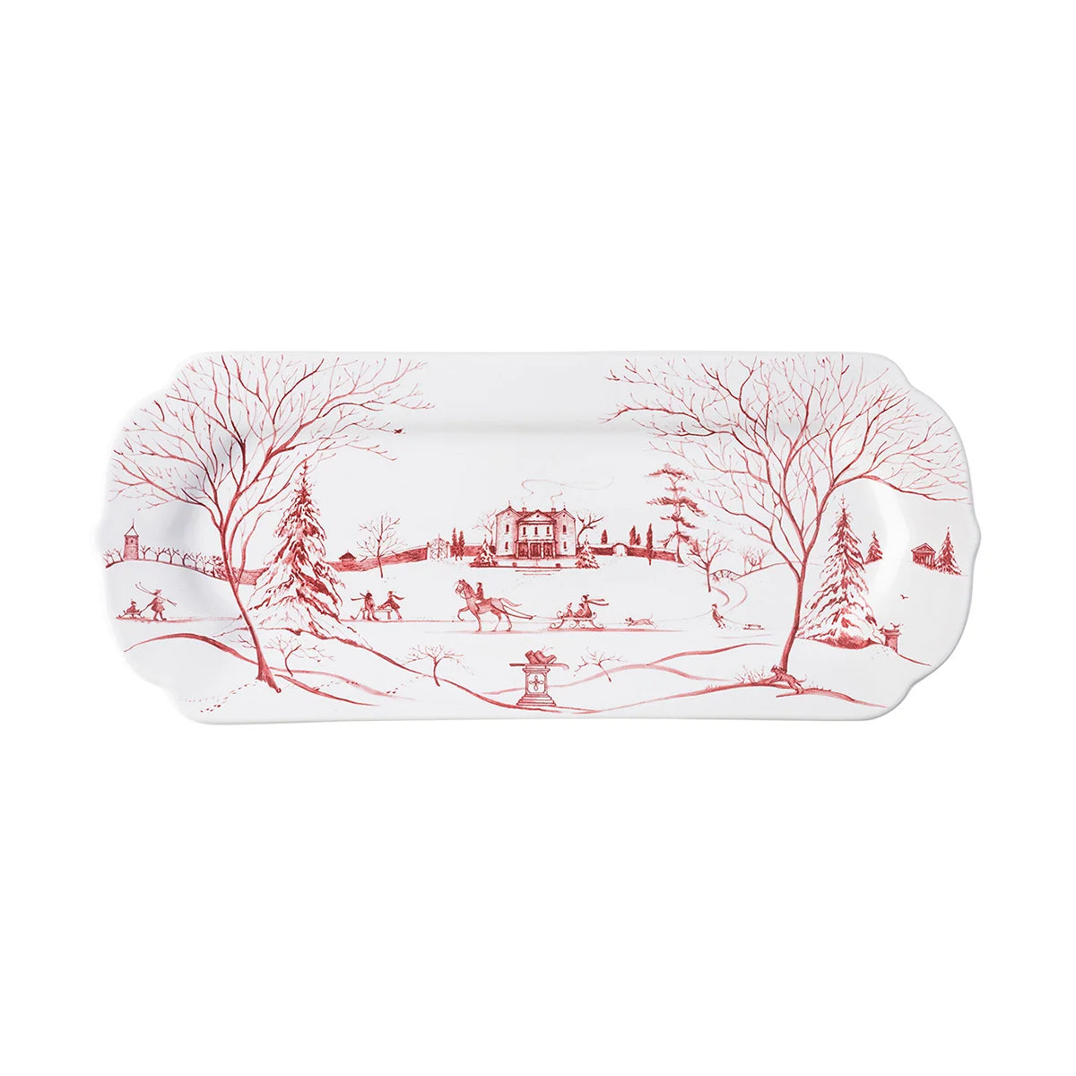 Country Estate Winter Frolic Red 15" Hostess Tray