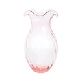 Hibiscus Glass Pink Vertical Fluted Small Vase