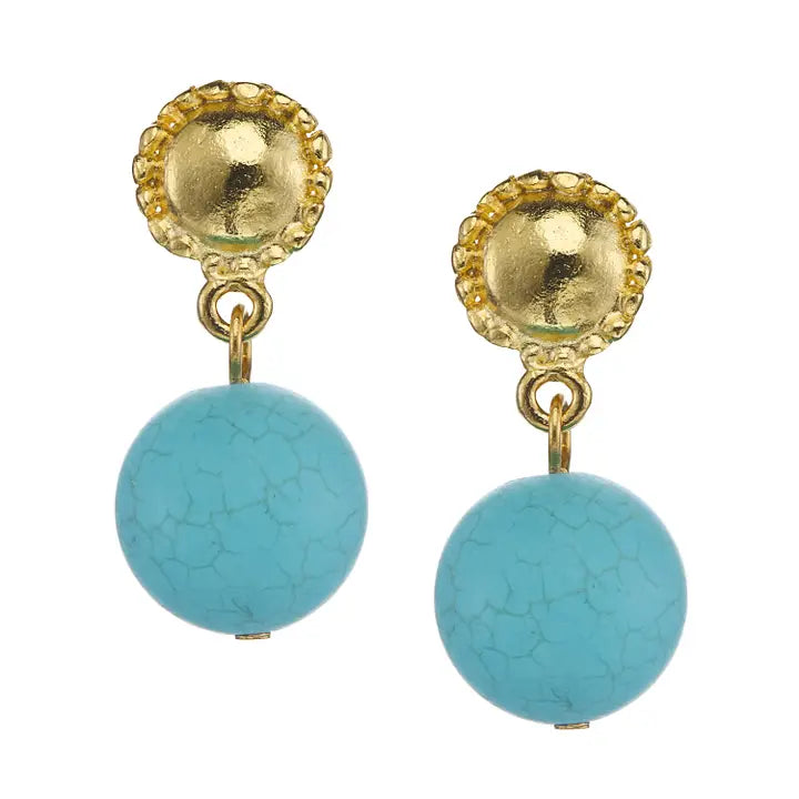 Matte Turquoise Drop Earrings