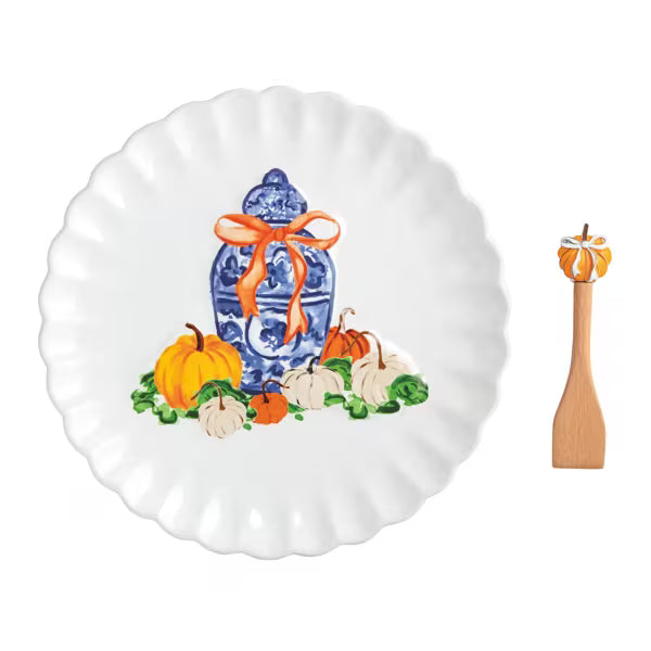 Topiary Pumpkin Cookie Plate Set