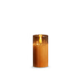 2x4 Gold Glass Ivory Pillar Candle