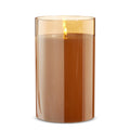 6x10 Gold Glass Ivory Pillar Candle