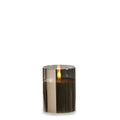 3x4 Smoke Glass Ivory Pillar Candle