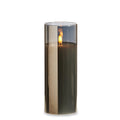 3x8 Smoke Glass Ivory Pillar Candle
