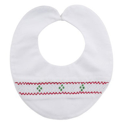 Holiday Bib with Smocking and Cording