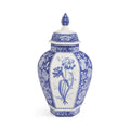 Blue Italian Floral Ginger Jar