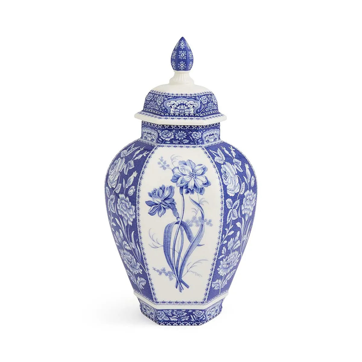 Blue Italian Floral Ginger Jar