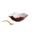 Encanto Colette Mini Bowl with Spoon Bordeaux & White