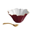 Encanto Avril Small Bowl with Spoon Bordeaux & White