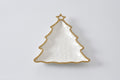 Christmas Tree Platter W/gold pearled edges
