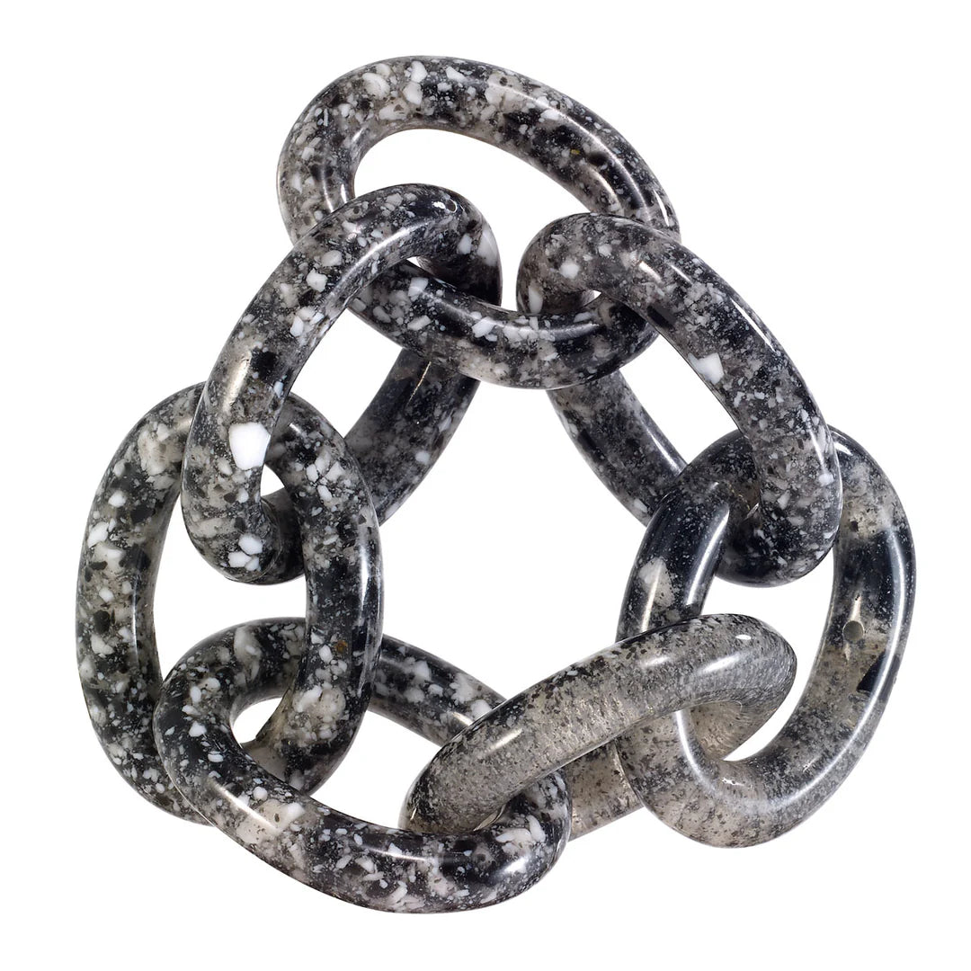 Chain Link Black Speckled Napkin Ring