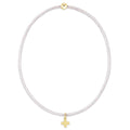 Hope Classic silky White Bracelet Signature Cross Small Gold Charm