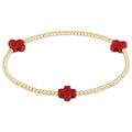 Signature Cross 2MM Gold Bracelet Red