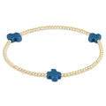 Signature Cross 2MM Gold Bracelet Cobalt