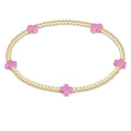 Signature Cross 2MM Gold Bracelet Bright Pink