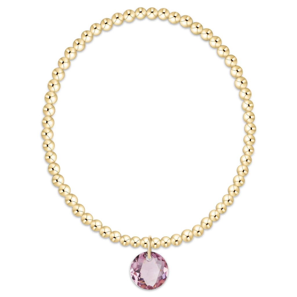 Classic Gold 3MM Bracelet Reflection Charm