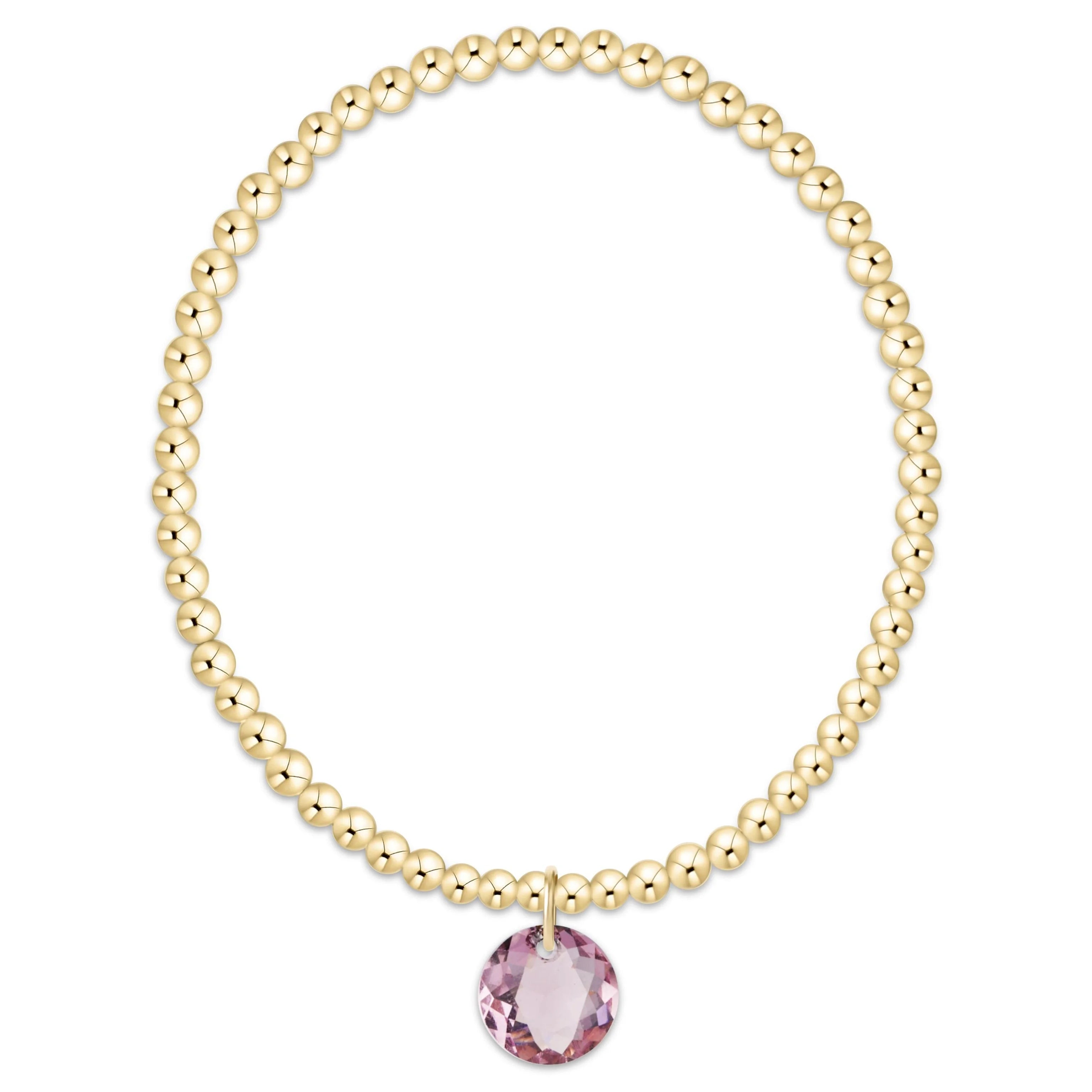 Classic Gold 3MM Bracelet Reflection Charm