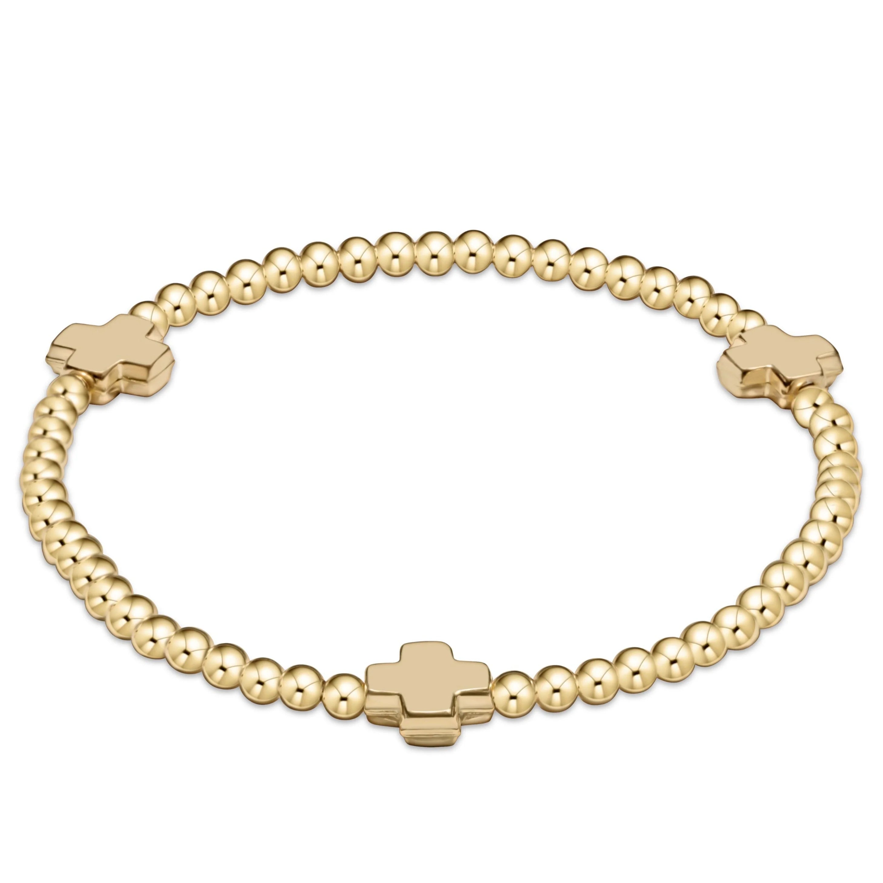 Signature Cross 3MM Gold Bracelet Gold