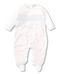 Hand Smocked CLB Charmed White Footie