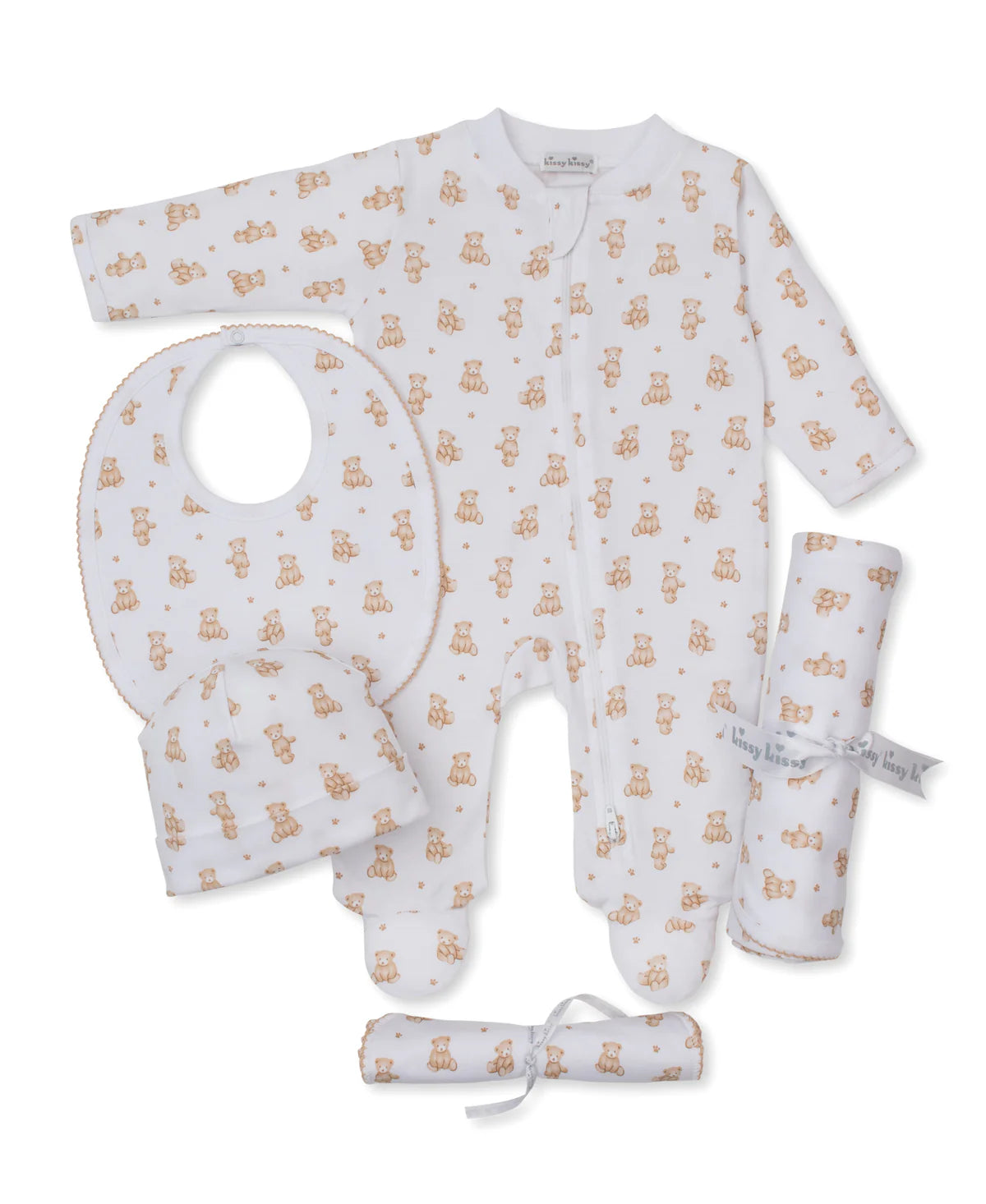 Teddy Bears Tan 5PC Gift Set w/Gift Box