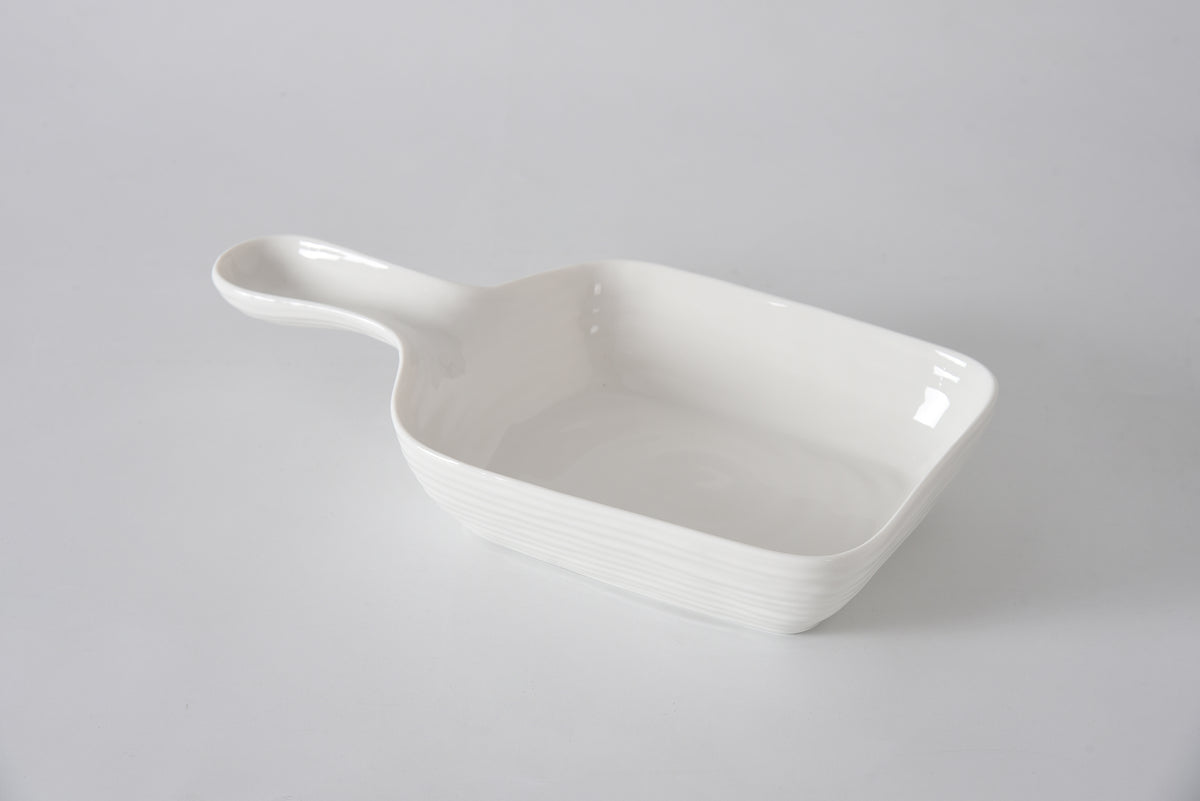 Serving Dish w/handle Le Blanc All White