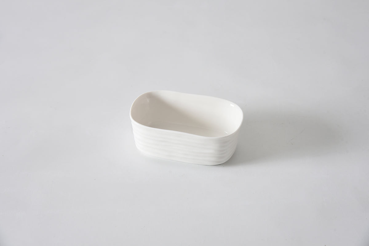 Mini Condiment Bowl Le Blanc Pattern all White