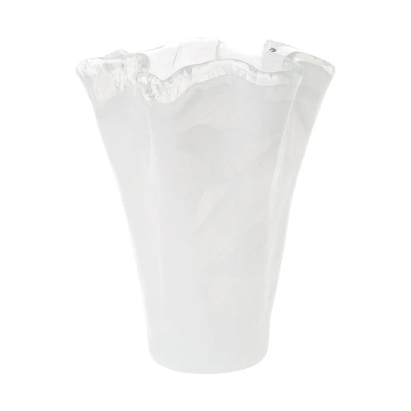 Onda Glass Medium White Vase