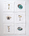 Champagne & Caviar Cocktail Napkins Set of 6
