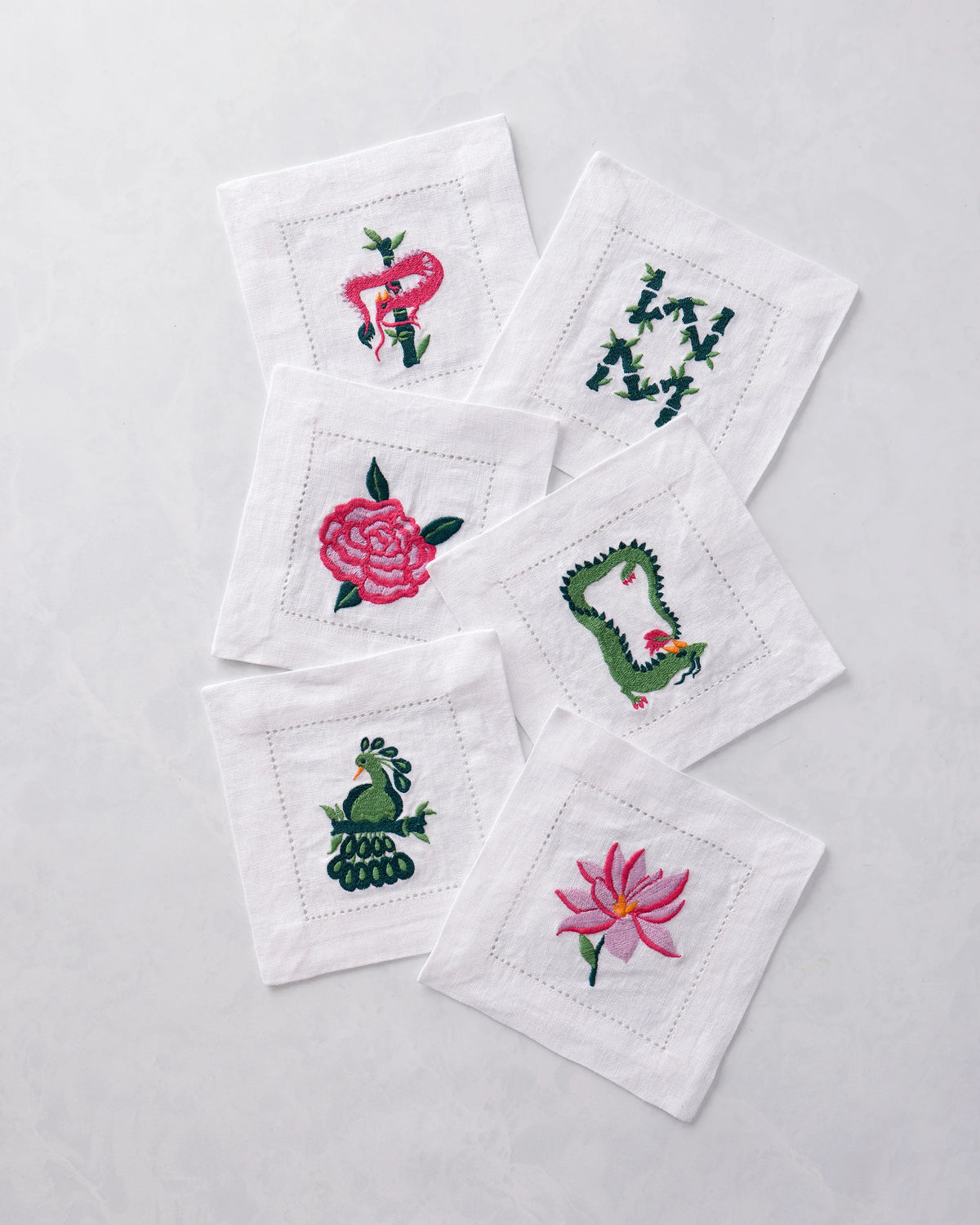 Mahjong Menagerie Cocktail Napkins