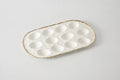 Oval Deviled Egg Tray Portofino White/gold