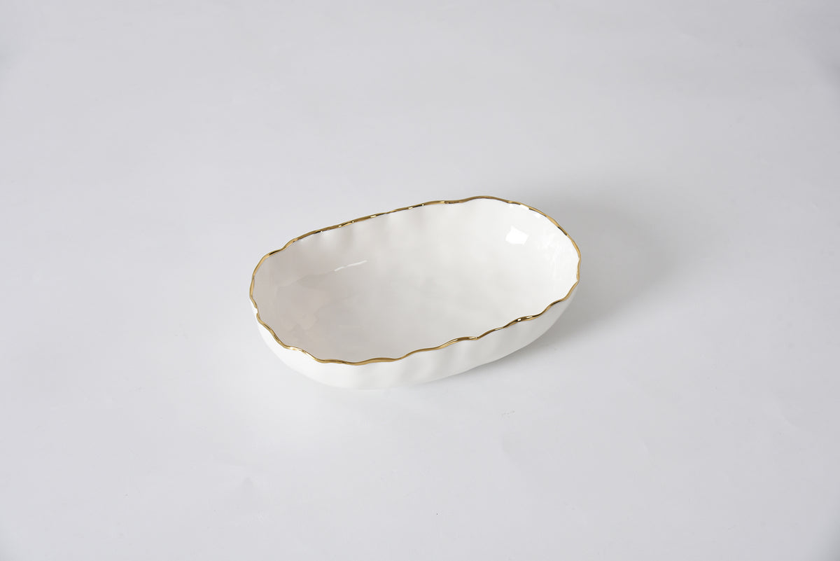 Small Deep Server White/Gold