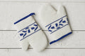 Oven Mitt, Navy Blue Tulip, Set of 2