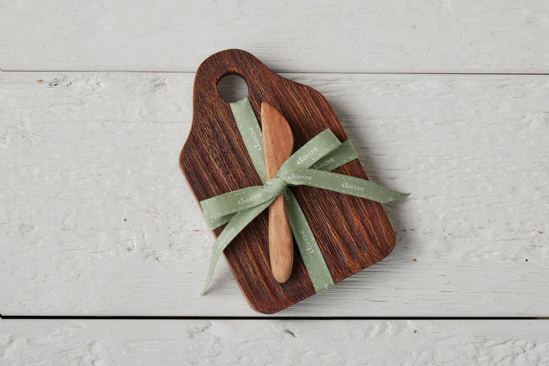 Mini Dutch Appetizer Board, Natural, Sage Ribbon