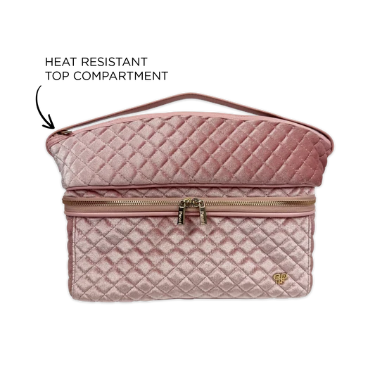 Stylist Bag Blush Velvet Quilted