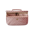 Train Case Blush Velvet Quilted