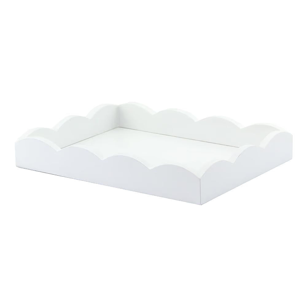 Small Rectangular Lacquered Scalloped Tray