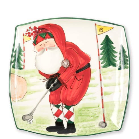 Old St. Nick Square Platter Golfing