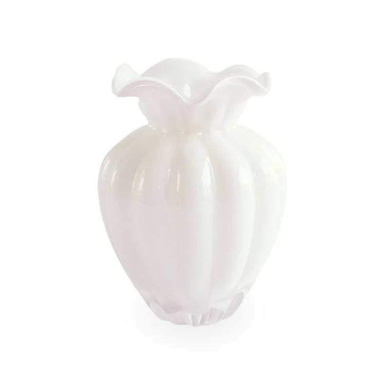 Glass Vento Medium Vase Cream