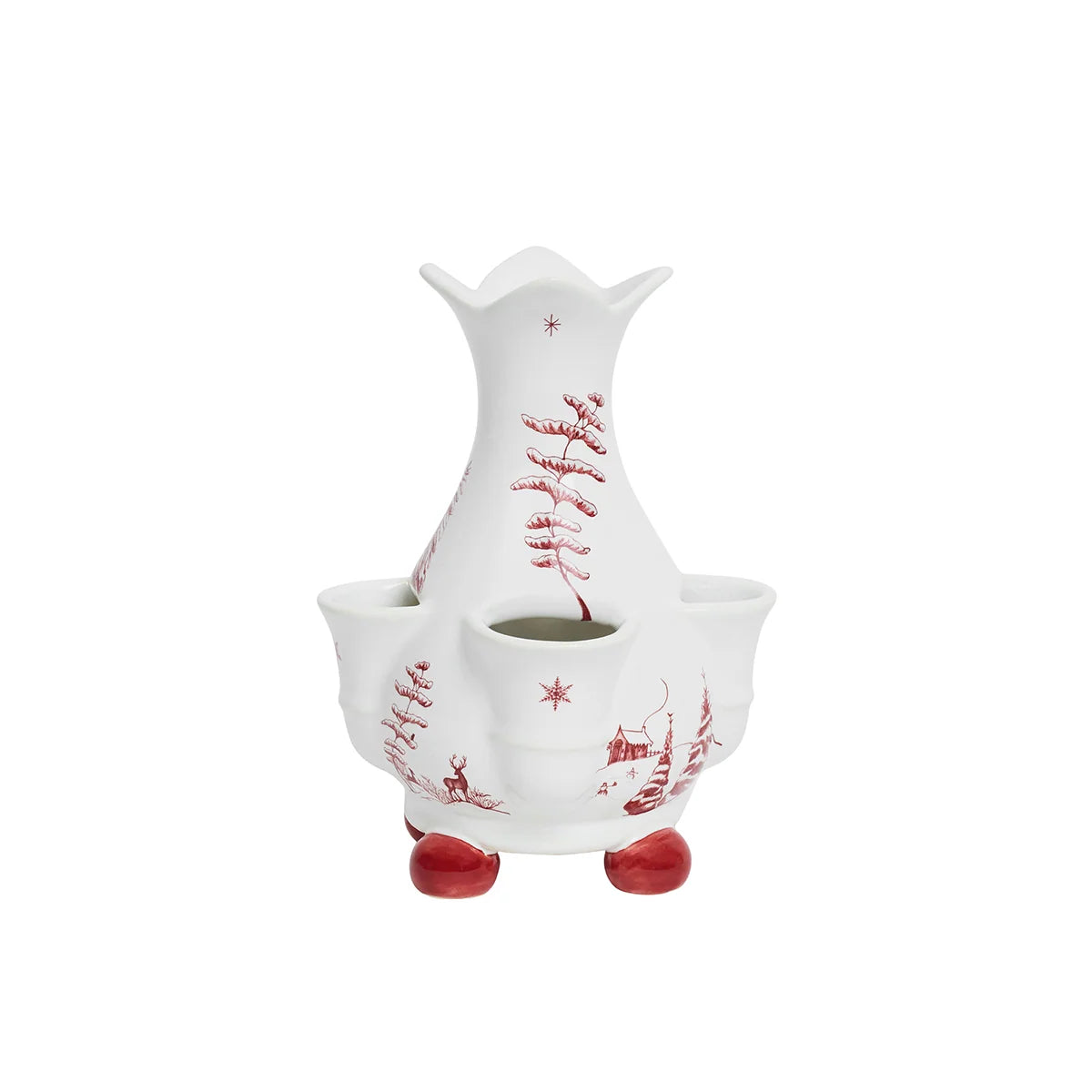 Country Estate Winter Frolic Ruby Tulipiere Vase