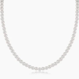 17" Choker Beaded Classic Pearl 4mm