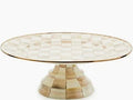 Mocha Check Large Pedestal Platter