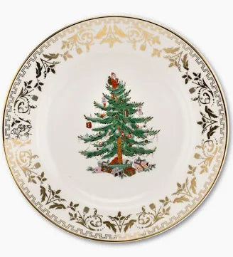 Gold Christmas Tree Salad Plate