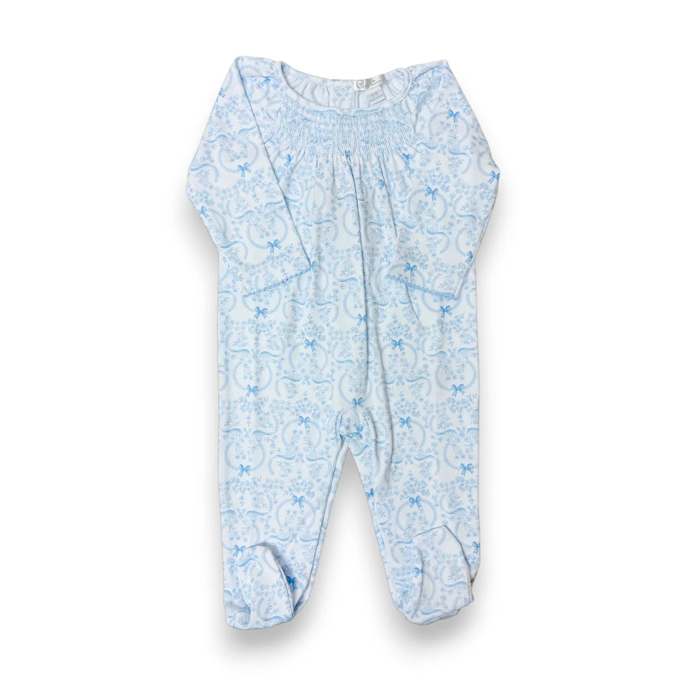 Delicate Blooming Bows Smocked Footie
