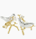 Lovebirds Silver & Gold Pair Decorative Objects Set of 2